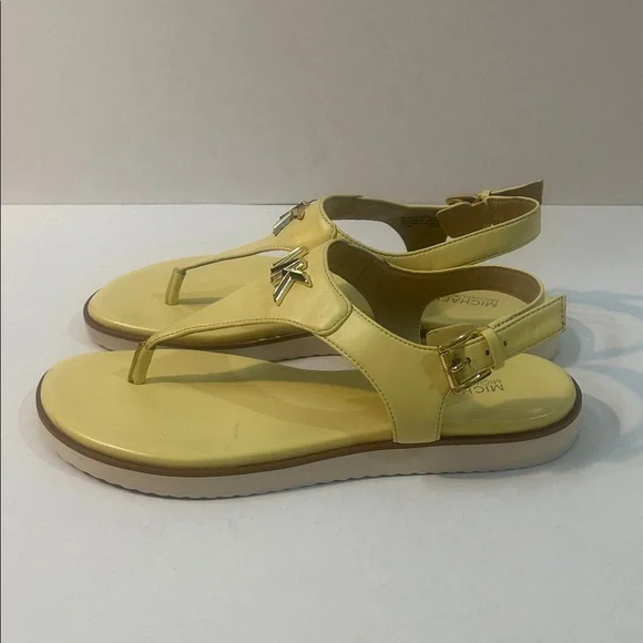 Michael Kors Lemon Sandals with Gold Logo - Picture 5 of 8